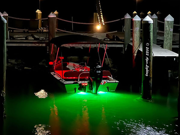 Key West Boat with two Lumitec Quattro Lights